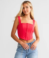 Mesh Corset Cropped Tank Top