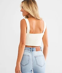 Mesh Corset Cropped Tank Top