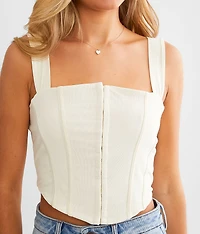 Mesh Corset Cropped Tank Top