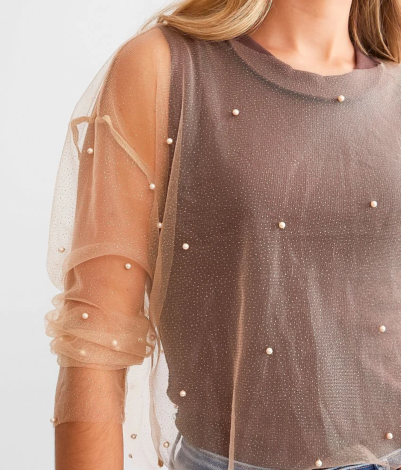 Glitter Mesh Top