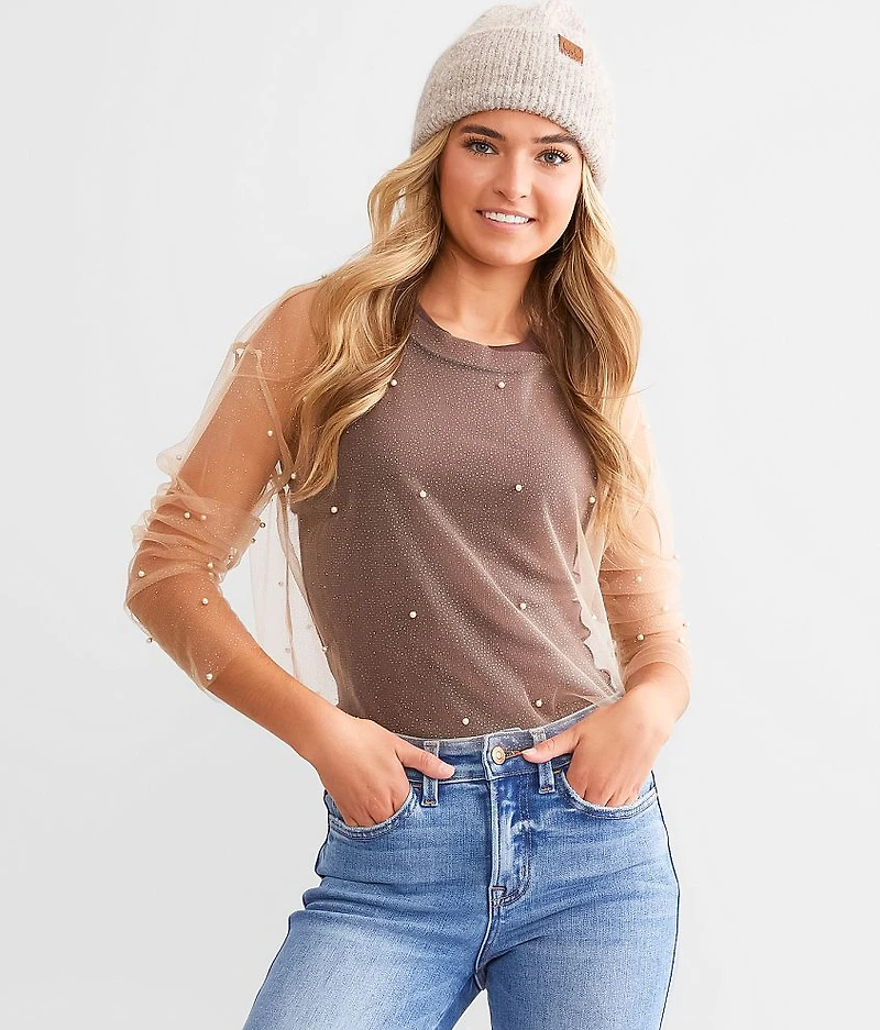 Glitter Mesh Top