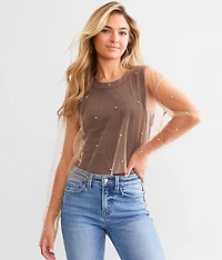 Glitter Mesh Top