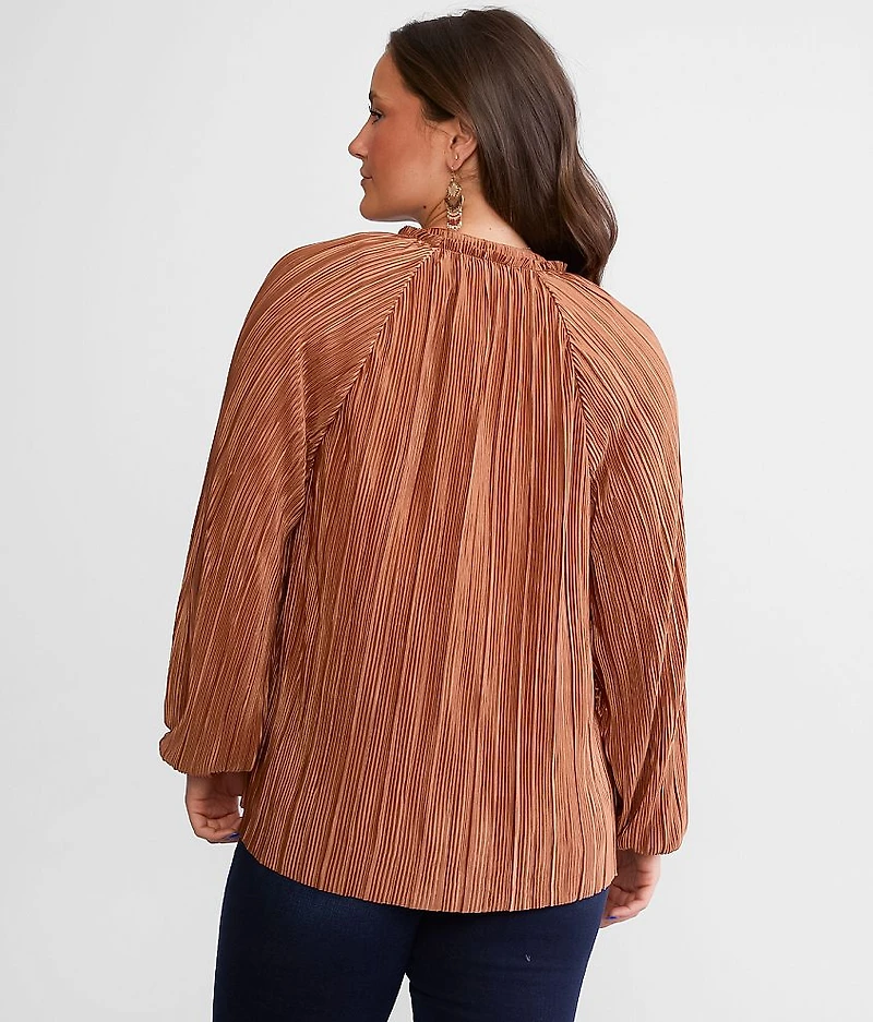 Satin Pleated Blouse