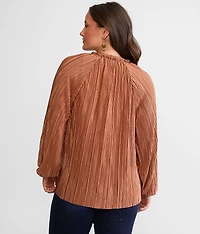 Satin Pleated Blouse