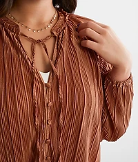 Satin Pleated Blouse