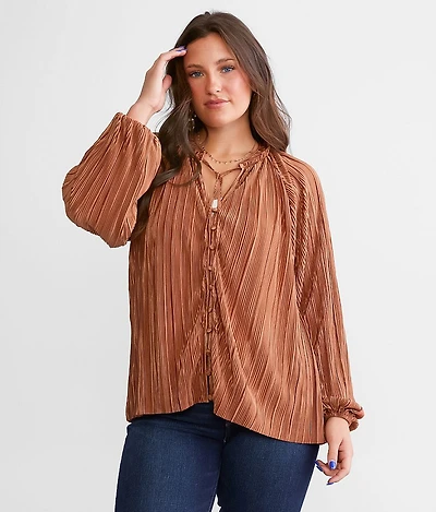 Satin Pleated Blouse