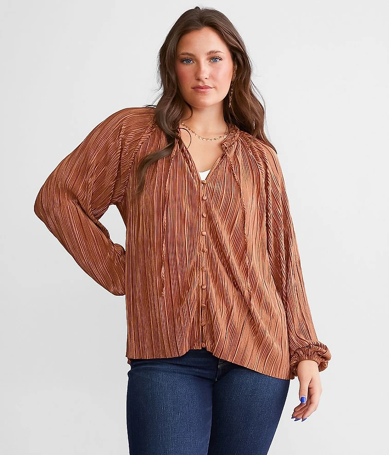 Satin Pleated Blouse
