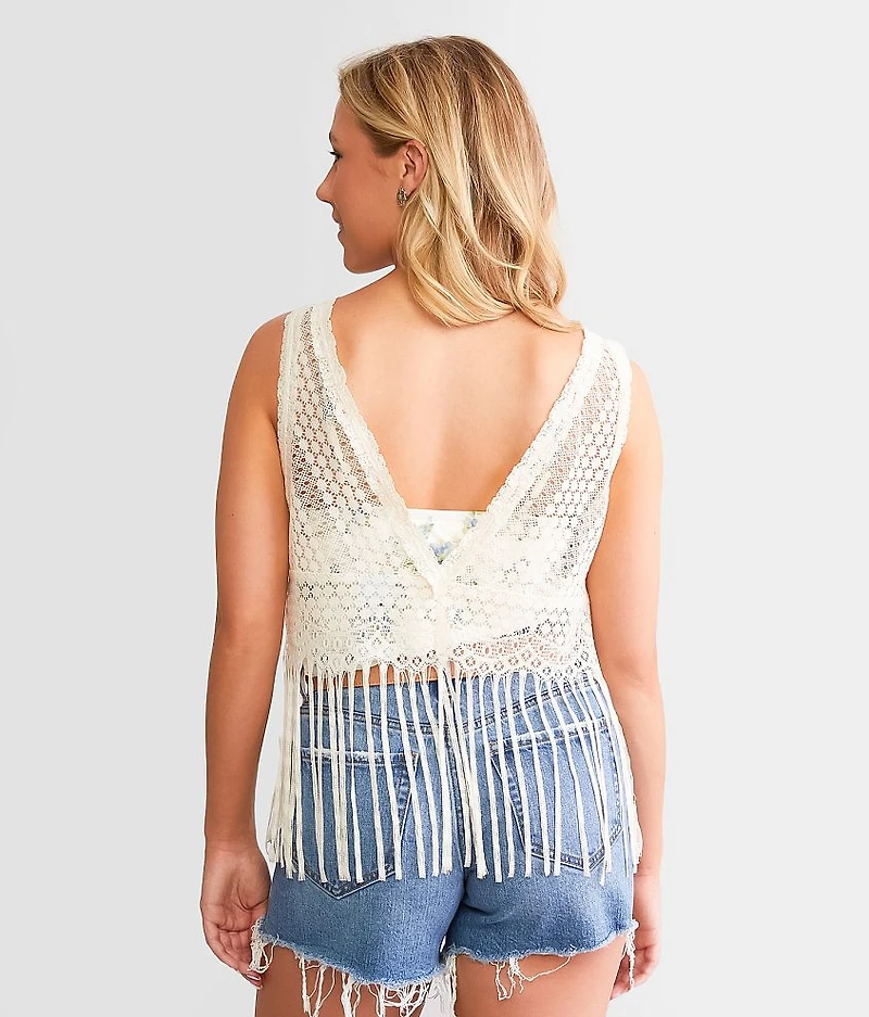 Lace Fringe Vest