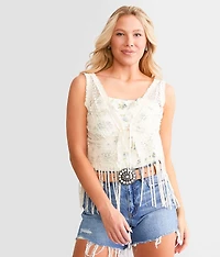 Lace Fringe Vest