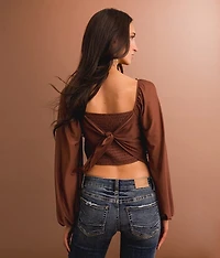 Sequin Lace Fringe Cropped Top
