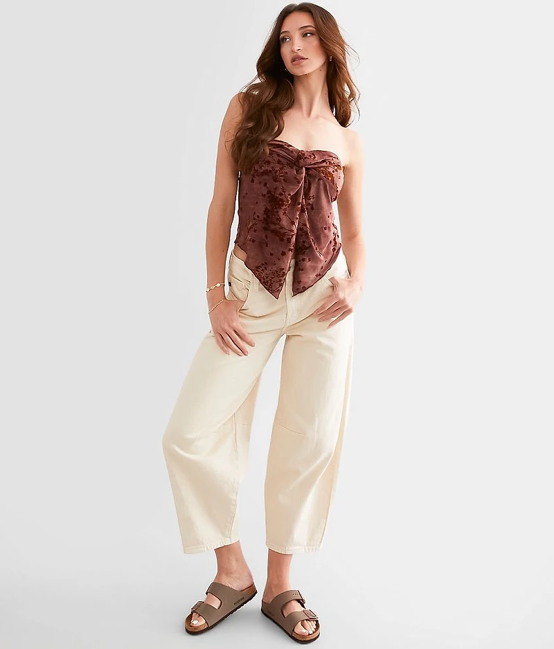 Twisted Velvet Cropped Tube Top