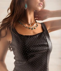 Glitter Star Corset Cropped Tank Top