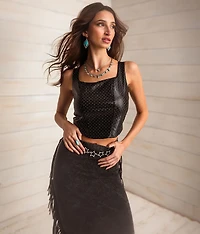 Glitter Star Corset Cropped Tank Top