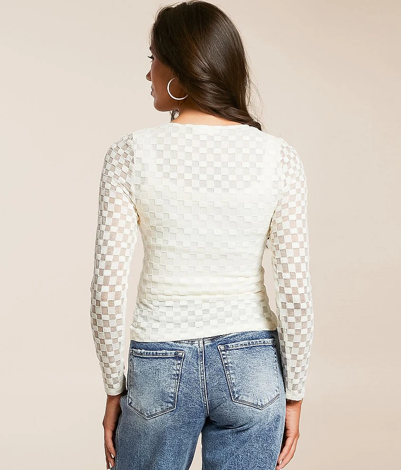 Checkered Mesh Top