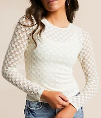 Checkered Mesh Top