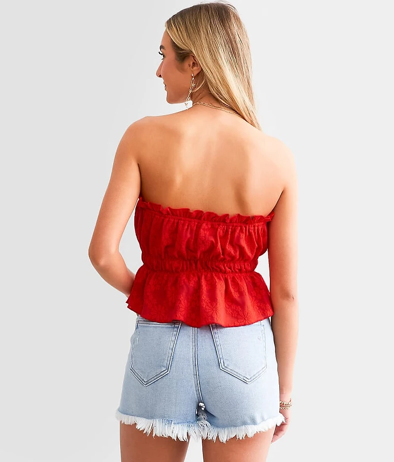 Floral Jacquard Tube Top