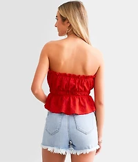 Floral Jacquard Tube Top