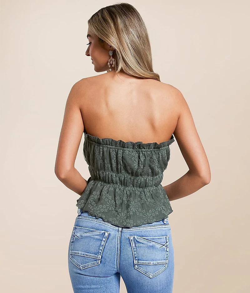 Floral Jacquard Tube Top