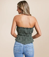 Floral Jacquard Tube Top