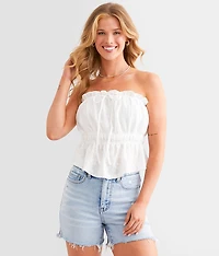 Floral Jacquard Tube Top