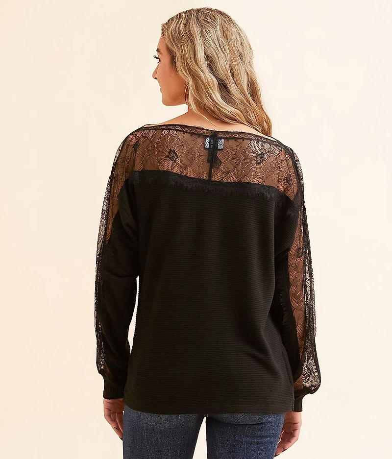 Pieced Eyelash Lace Top
