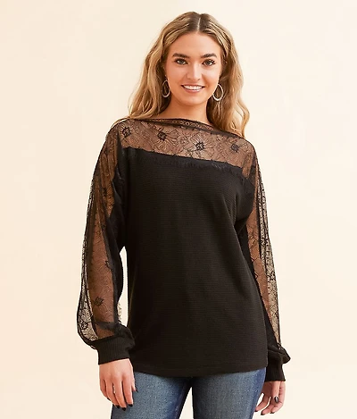 Pieced Eyelash Lace Top