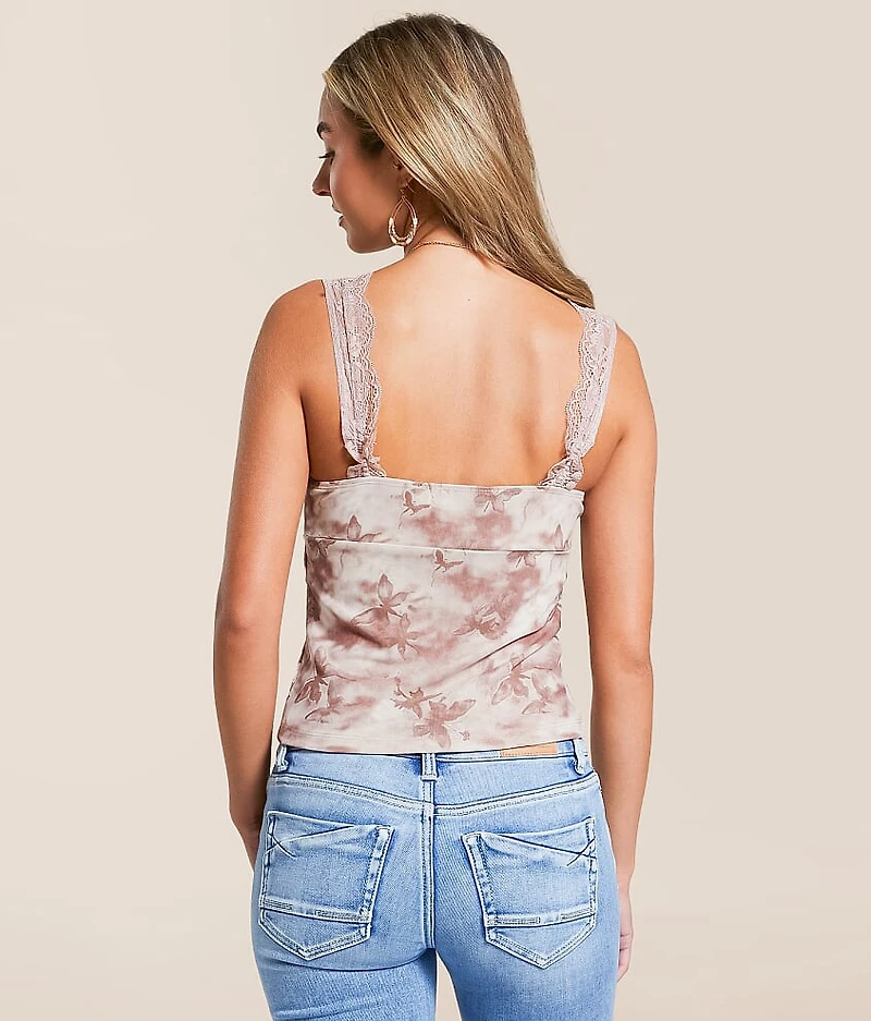Lace Butterfly Tank Top