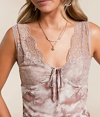Lace Butterfly Tank Top