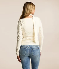 Ruched Top With Detachable Scarf