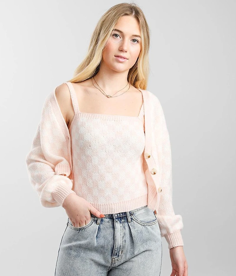 Checkered 2 Piece Sweater Set