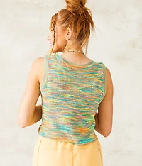 Space-Dye Cropped Sweater Tank Top