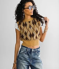 Printed Sweater Vest