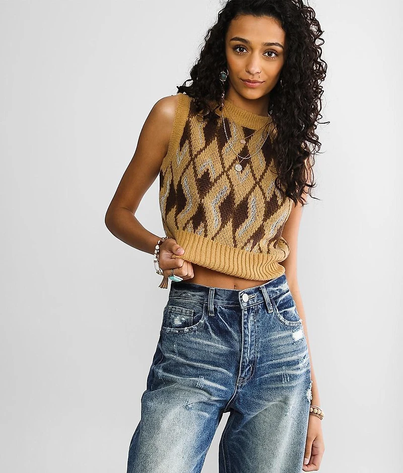 Printed Sweater Vest