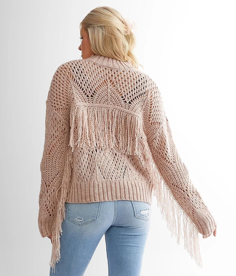 Fringe Pointelle Sweater