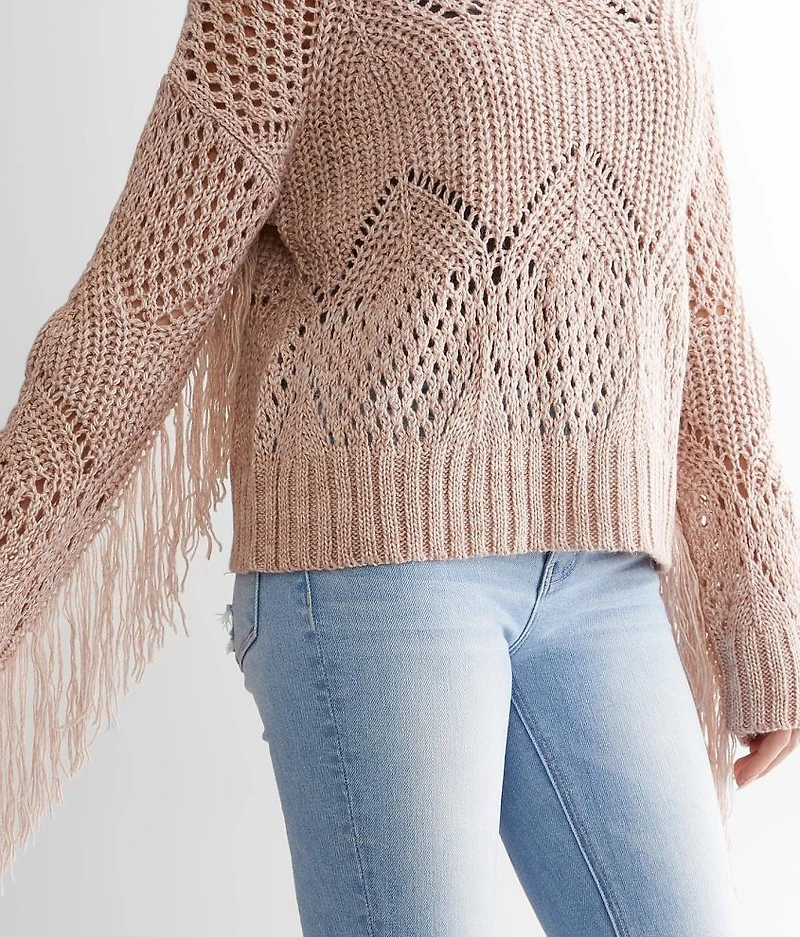 Fringe Pointelle Sweater