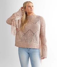 Fringe Pointelle Sweater