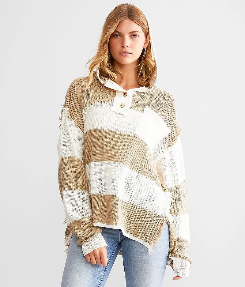 Hooded Henley Sweater