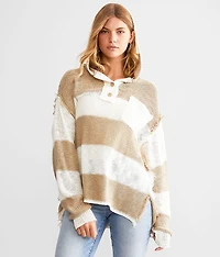 Hooded Henley Sweater