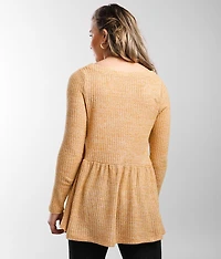 Brushed V-Neck Babydoll Top