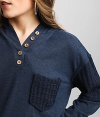 Pieced Henley Hoodie