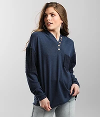 Pieced Henley Hoodie