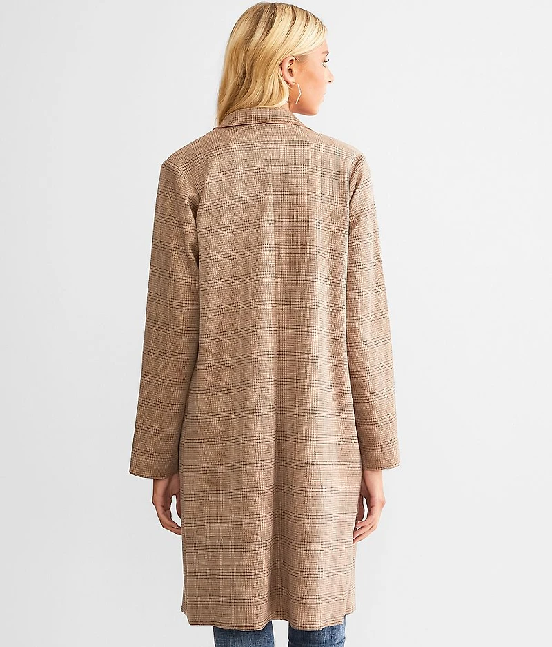 Plaid Trench Flyaway Jacket
