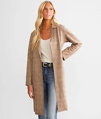 Plaid Trench Flyaway Jacket