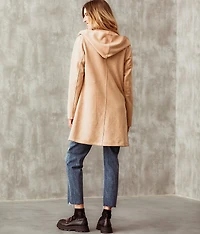 Faux Suede Hooded Jacket