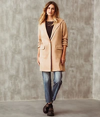Faux Suede Hooded Jacket