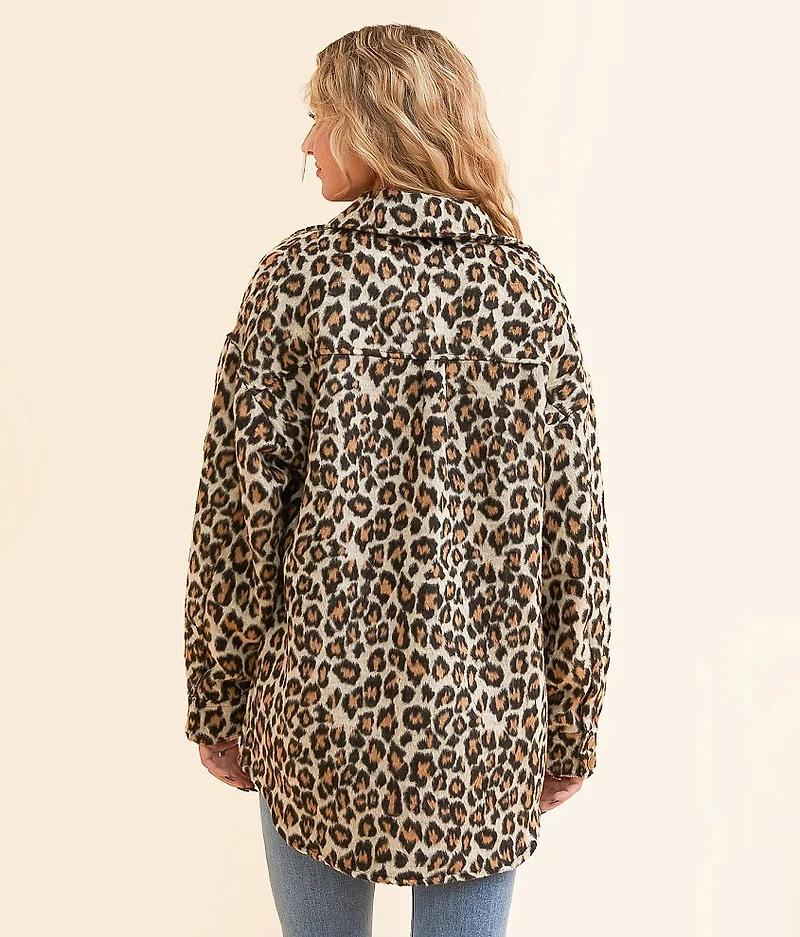 Faux Fur Cheetah Shacket