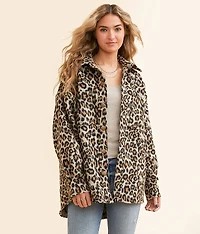 Faux Fur Cheetah Shacket