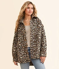 Faux Fur Cheetah Shacket