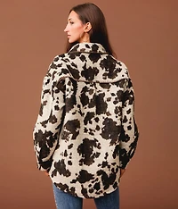 Cow Print Fleece Shacket