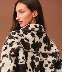 Cow Print Fleece Shacket